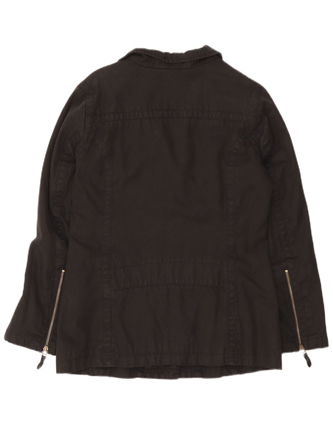 Massimo Dutti Γυναικείο Utility Jacket UK 16 μεγάλο μαύρο βαμβακερό