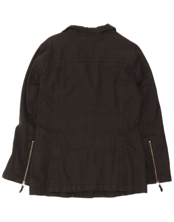 Massimo Dutti Γυναικείο Utility Jacket UK 16 μεγάλο μαύρο βαμβακερό
