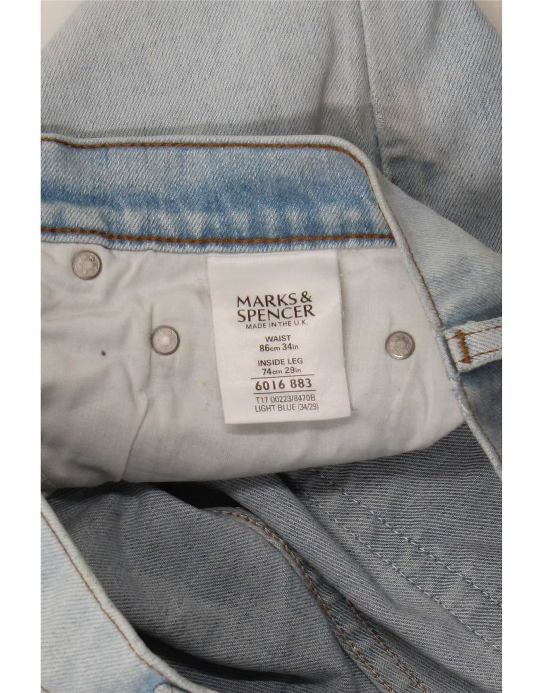 Γυναικείο φαρδύ τζιν Marks & Spencer W34 L29 Μπλε βαμβακερό