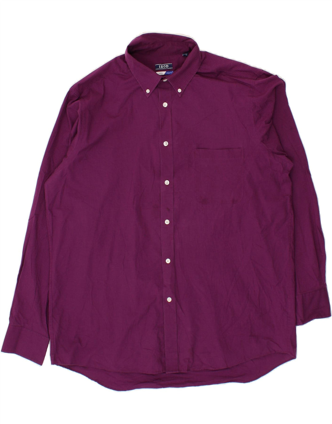 IZOD Mens Regular Fit Shirt Size 16 1/2 Large Purple Check Cotton Vintage Izod and Second-Hand Izod from Messina Hembry 