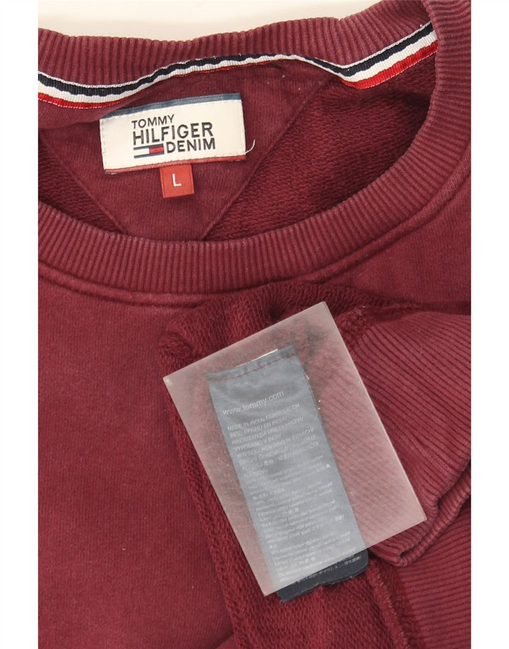 Ανδρικό φούτερ Tommy Hilfiger Jumper μεγάλο μπορντό βαμβακερό