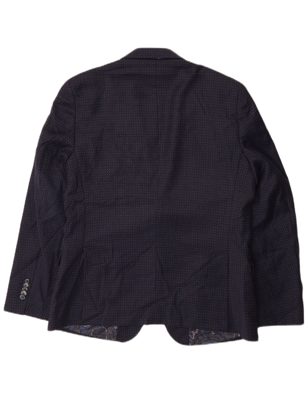 John Barritt Ανδρική φόρμα 2 τεμαχίων IT 52/54 XL W36 L31 Navy Blue Geometric