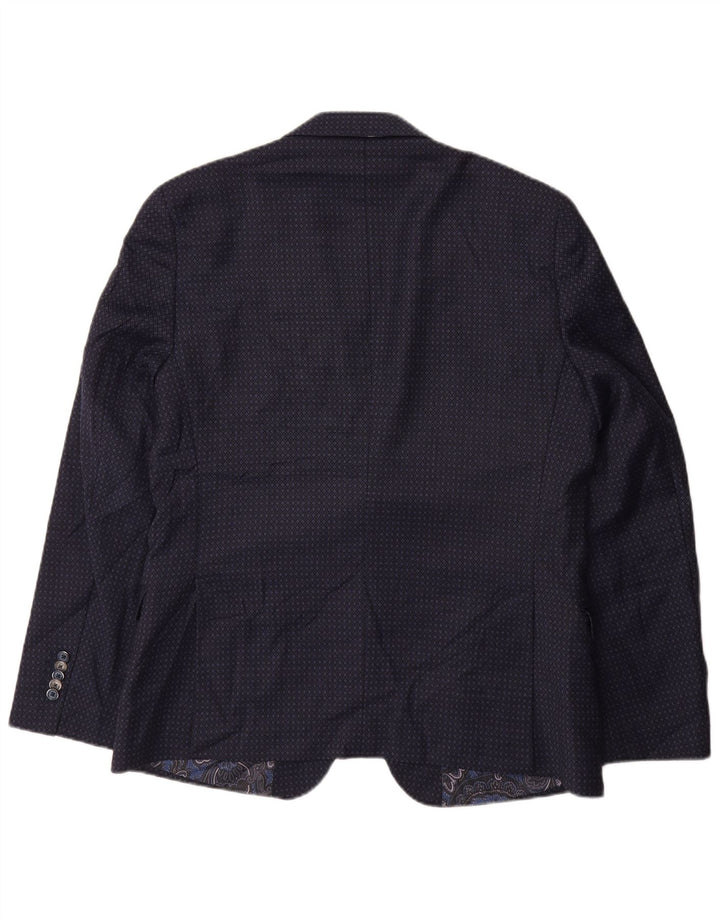 John Barritt Ανδρική φόρμα 2 τεμαχίων IT 52/54 XL W36 L31 Navy Blue Geometric