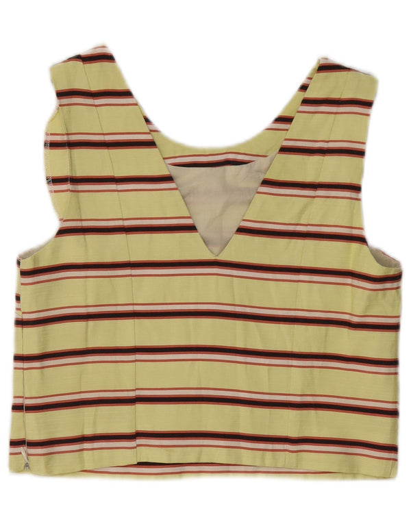 Maison Scotch γυναικείο αμάνικο τοπ UK 10 Small κίτρινο ριγέ