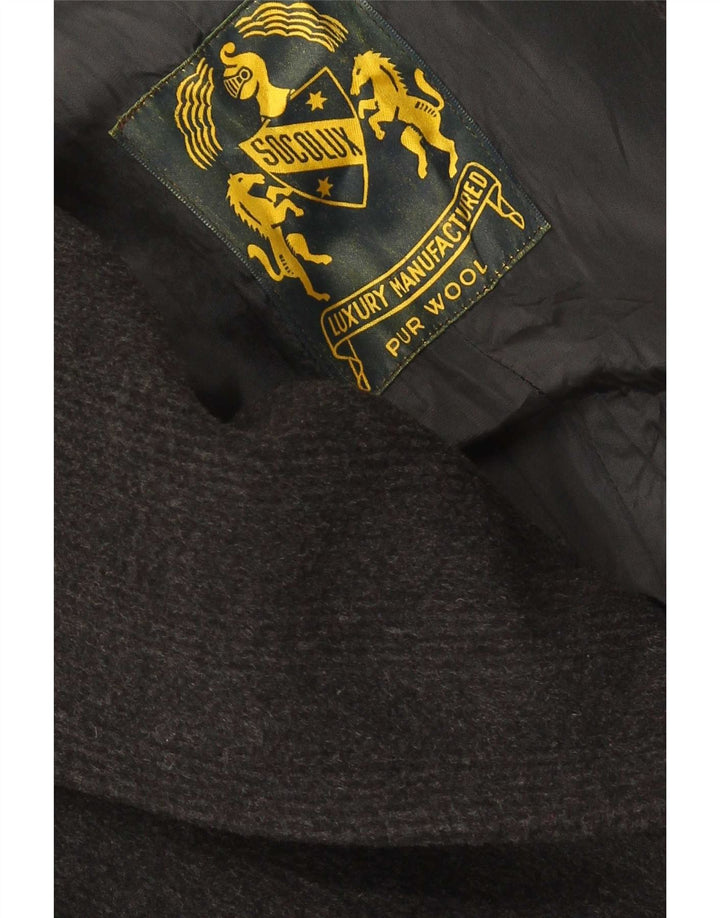Vintage Ανδρικό διπλό παλτό UK 38 Medium Black New Wool