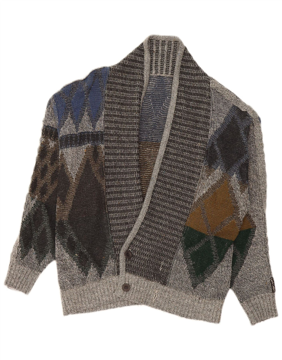 Ανδρική ζακέτα Vintage IT 50 Medium Grey Argyle/Diamond
