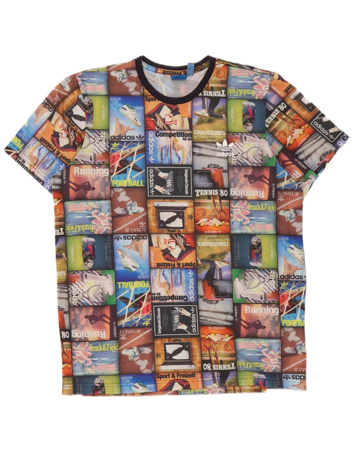 Ανδρικό γραφικό T-Shirt Adidas Top Μεγάλο Πολύχρωμο Patchwork Πολυεστέρας