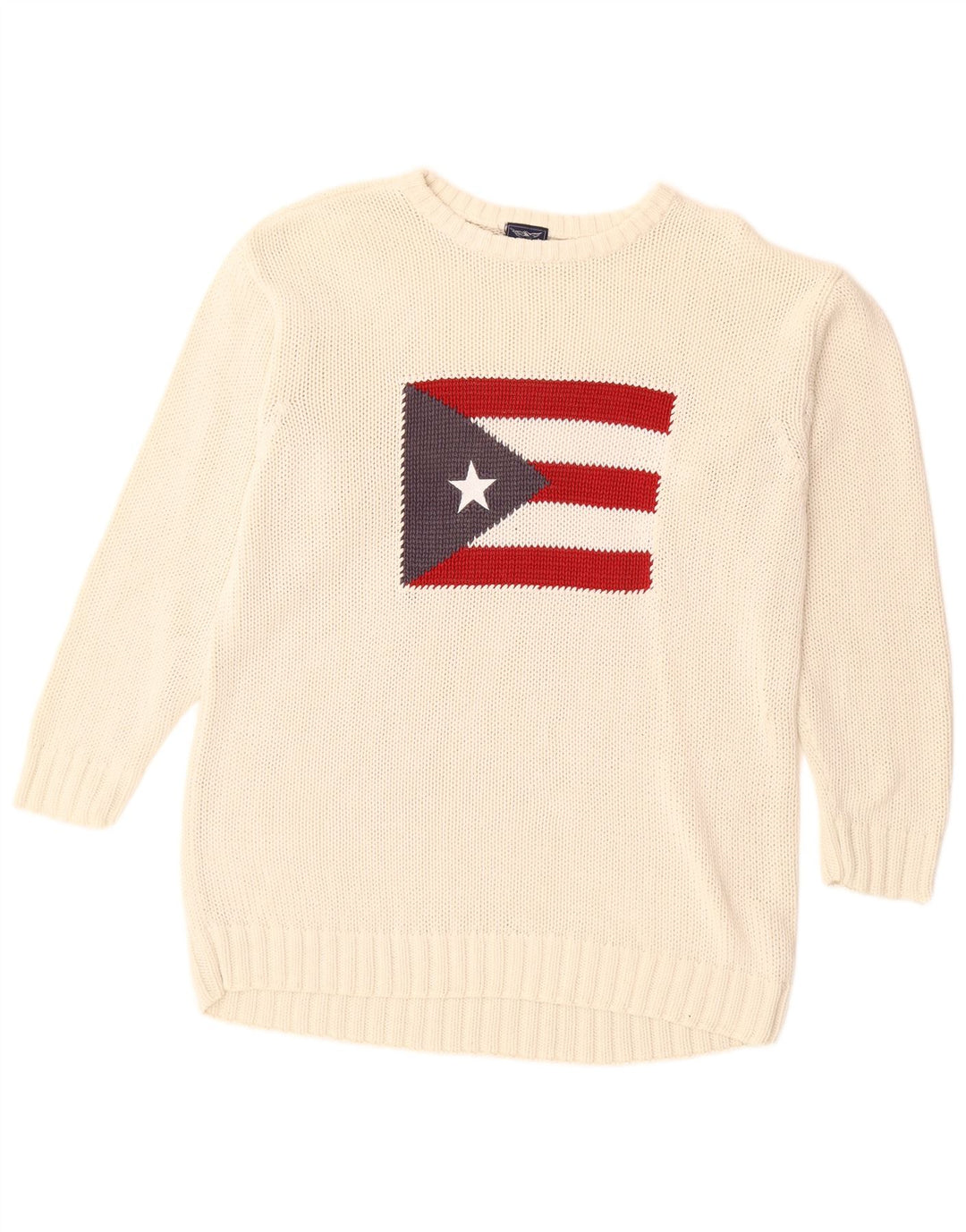 Ανδρικό πουλόβερ ARIZONA Graphic Crew Neck Jumper μεγάλο λευκό βαμβακερό