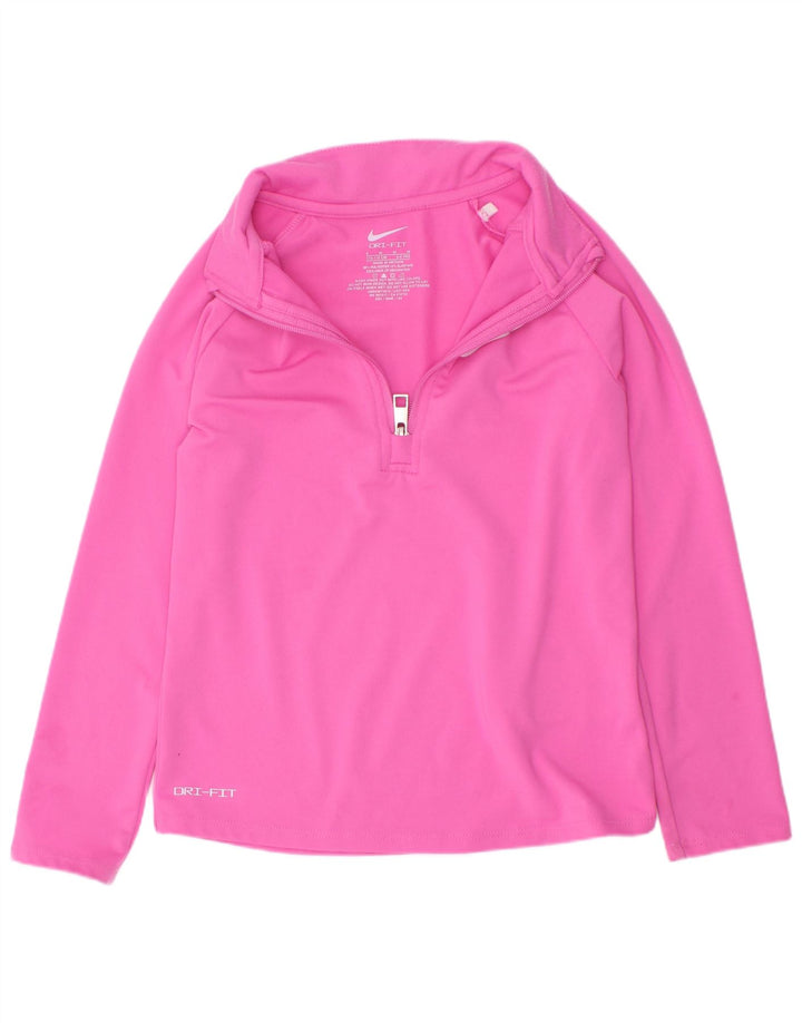 Φόρμα Nike Girls Dri Fit με φερμουάρ πουλόβερ φόρμα 5-6 ετών Μεσαίο ροζ