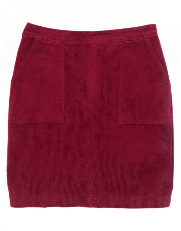 White Stuff Γυναικεία κοτλέ φούστα UK 10 Small W28 Maroon βαμβακερή