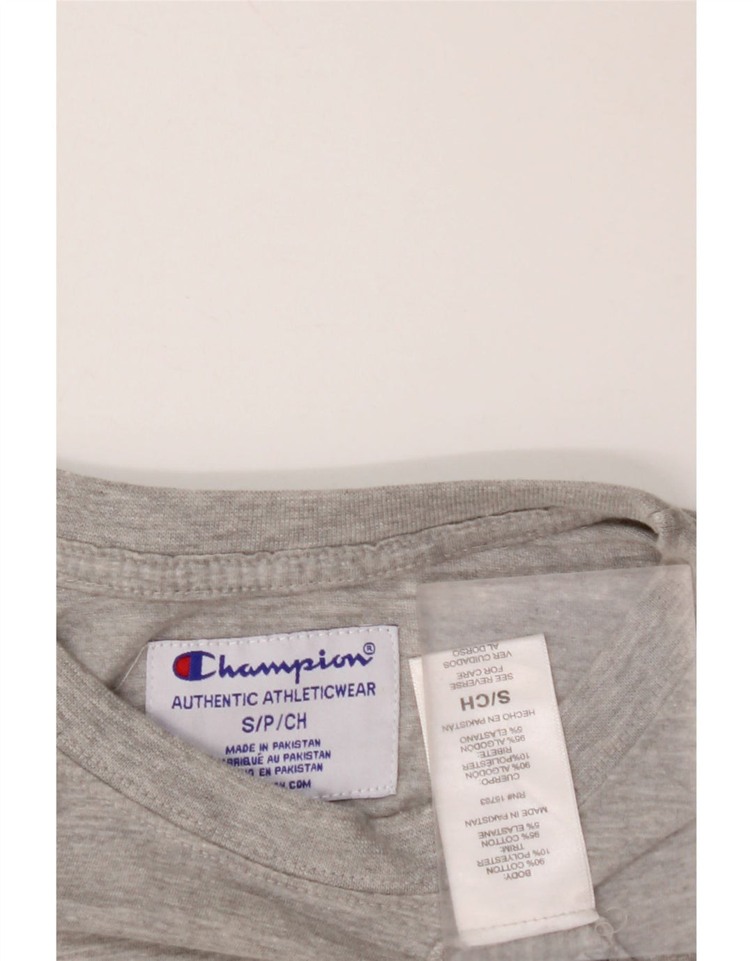CHAMPION Γυναικείο Crop γραφικό T-shirt Top 10 Μικρό Γκρι βαμβακερό
