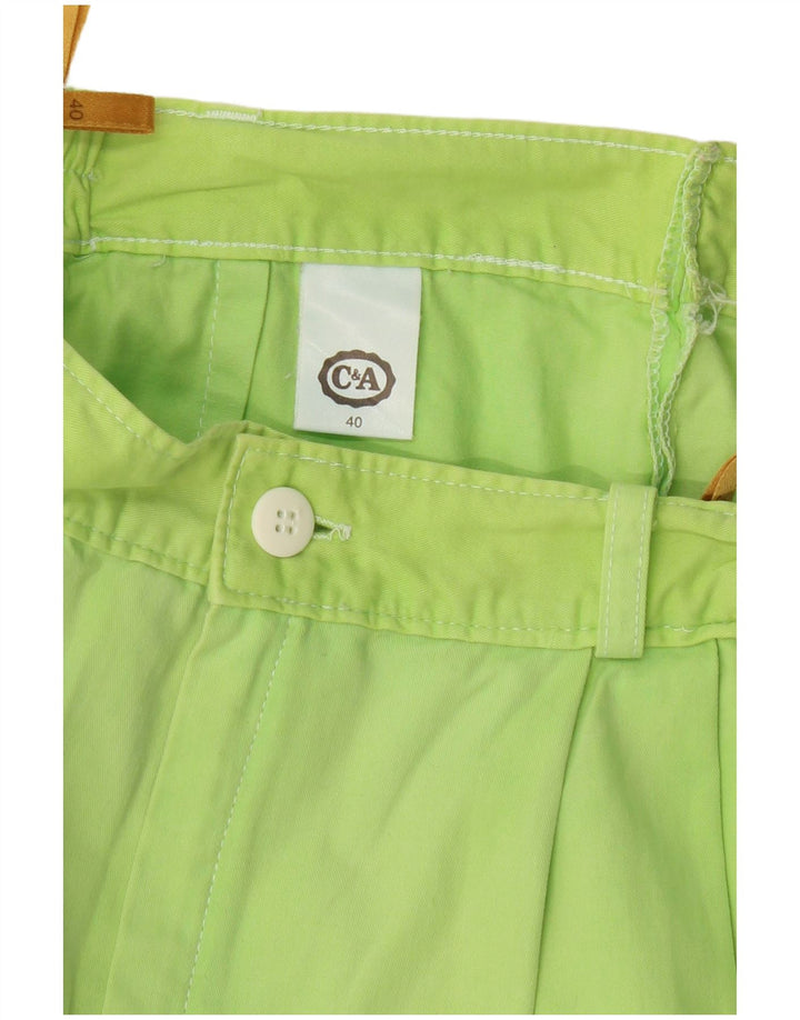 C & A Γυναικείο σορτς Chino με ψηλόμεσο σορτς EU 40 Medium W26 πράσινο βαμβακερό