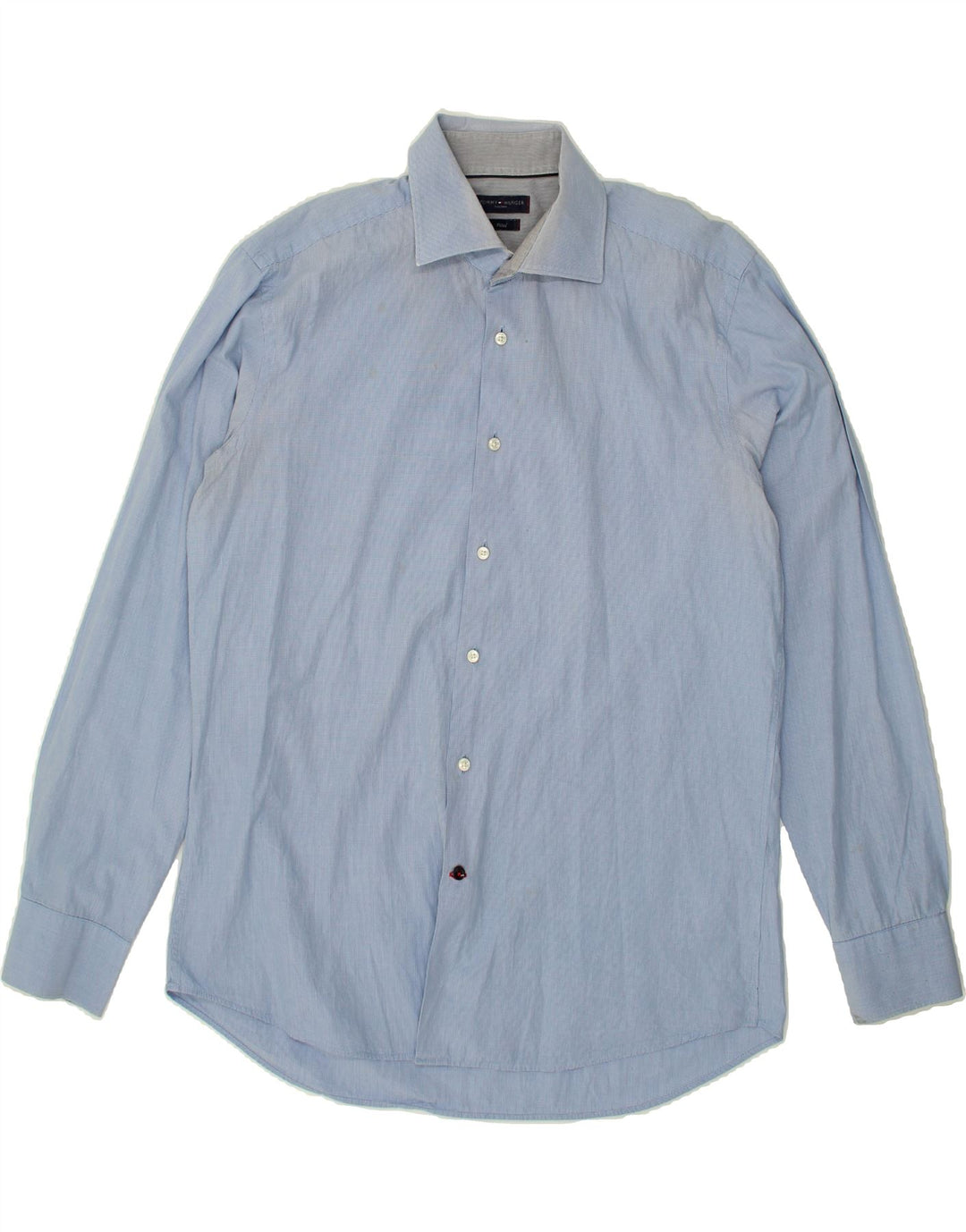 TOMMY HILFIGER Mens Fitted Shirt Size 41 16 Large Blue Check Cotton Vintage Tommy Hilfiger and Second-Hand Tommy Hilfiger from Messina Hembry 