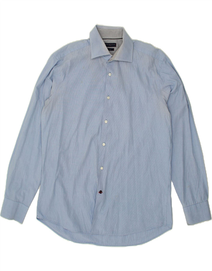 TOMMY HILFIGER Mens Fitted Shirt Size 41 16 Large Blue Check Cotton Vintage Tommy Hilfiger and Second-Hand Tommy Hilfiger from Messina Hembry 