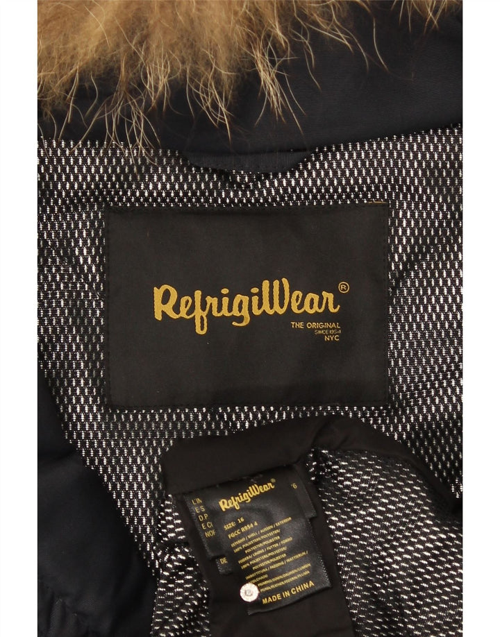 Refrigiwear Γυναικείο μπουφάν με κουκούλα UK 16 Large Navy Blue Polyester