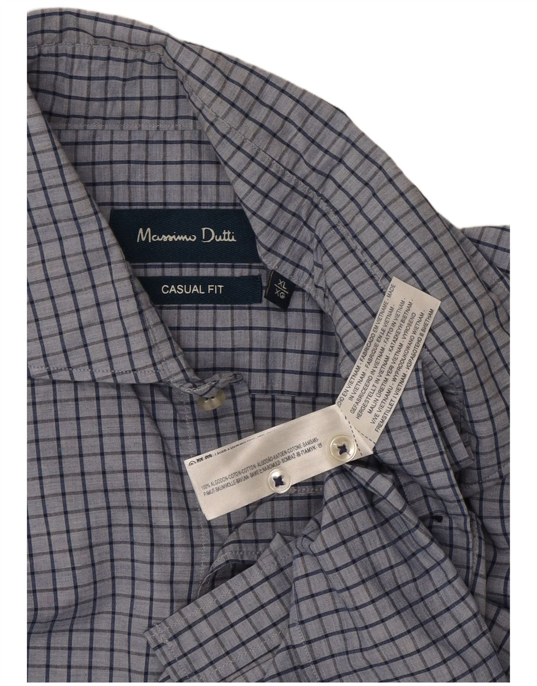 Massimo Dutti Ανδρικό πουκάμισο Casual Fit XL Μπλε βαμβακερό