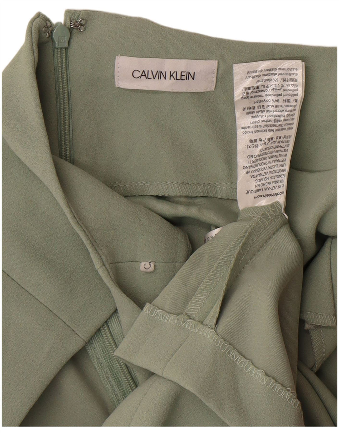 Calvin Klein Γυναικείο Αμάνικο Bodycon Φόρεμα UK 12 Μεσαίο πράσινο πολυεστέρας