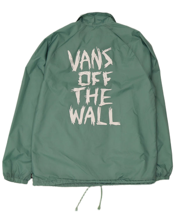 Vans Mens Anbass Graphic Rain Jacket UK 40 Large Green Nylon