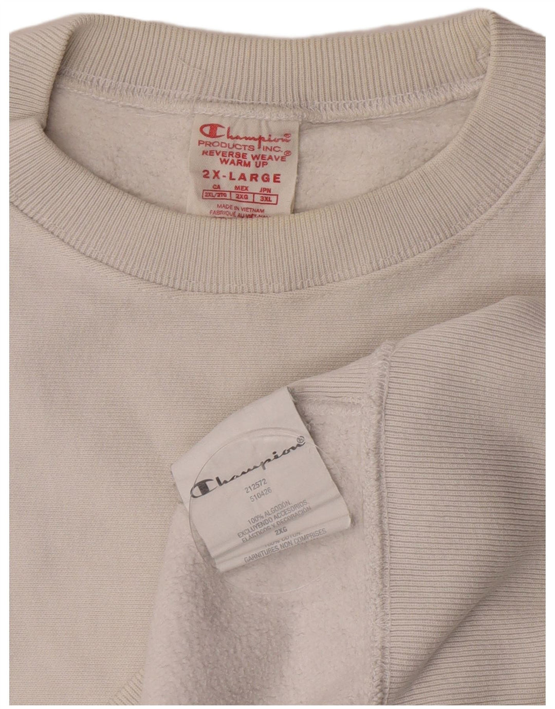 Champion Γυναικείο Φούτερ Jumper UK 20 2XL Λευκό βαμβακερό