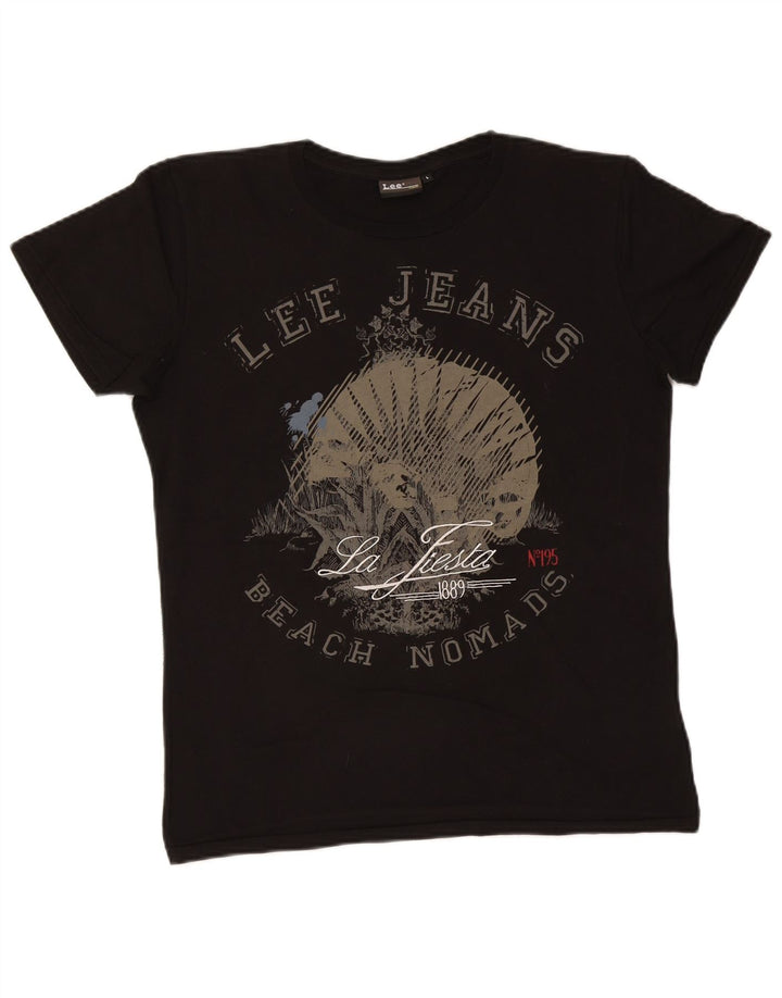 Lee Ανδρικό γραφικό T-Shirt Top μεγάλο μαύρο βαμβακερό