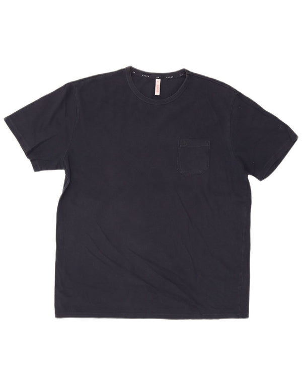 Sun68 Mens T-Shirt Top 2XL Navy Blue Cotton