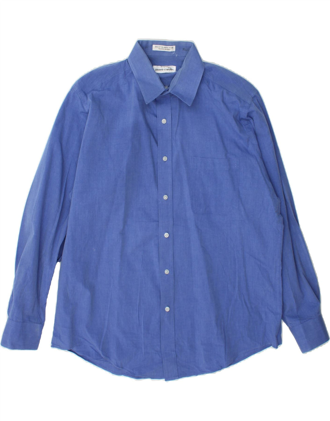 PIERRE CARDIN Mens Shirt Size 16 Large Blue Cotton Vintage Pierre Cardin and Second-Hand Pierre Cardin from Messina Hembry 
