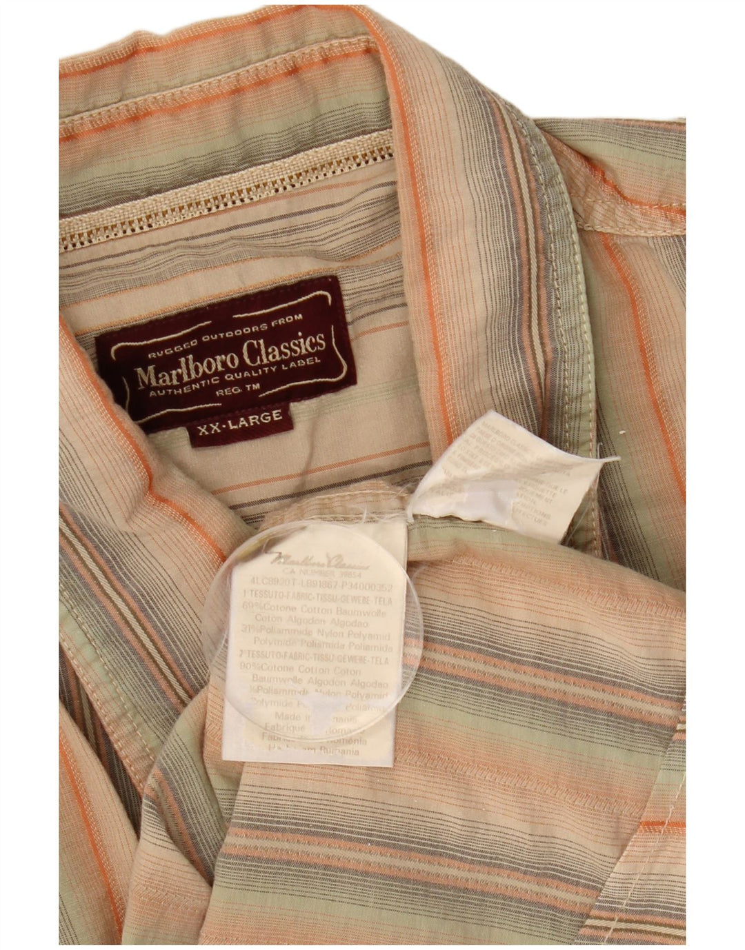 MARLBORO CLASSICS Ανδρικό κοντομάνικο πουκάμισο 2XL πολύχρωμο βαμβακερό ριγέ