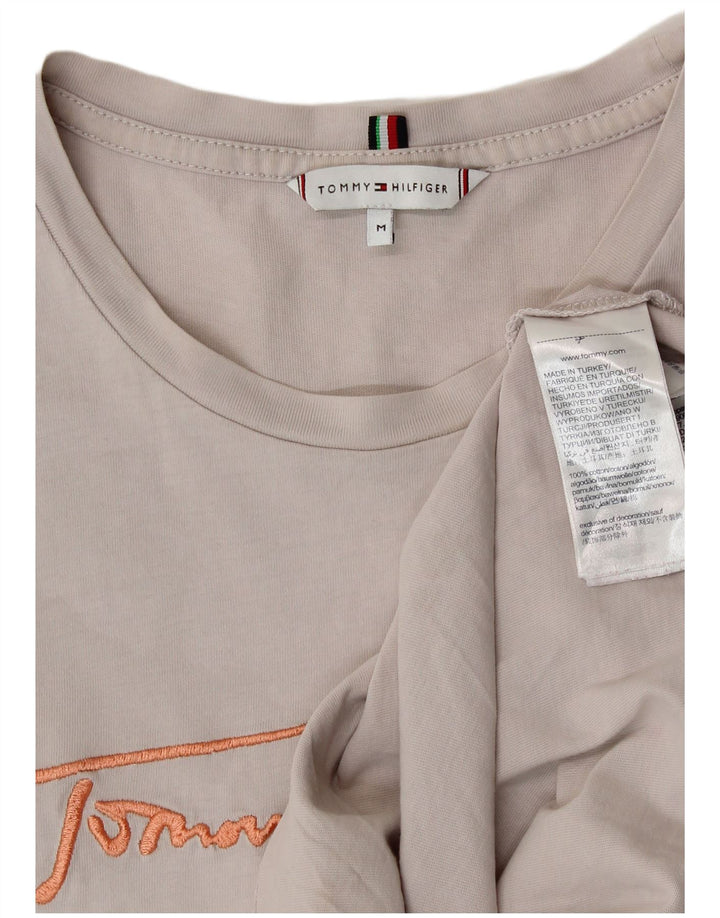 Γυναικείο γραφικό μπλουζάκι Tommy Hilfiger Top UK 14 μεσαίου γκρι βαμβακερό