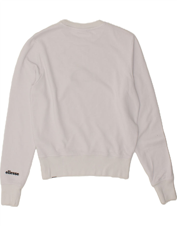 ELLESSE Womens Oversized Graphic Sweatshirt Jumper UK 10 Small Blue Vintage Ellesse and Second-Hand Ellesse from Messina Hembry 