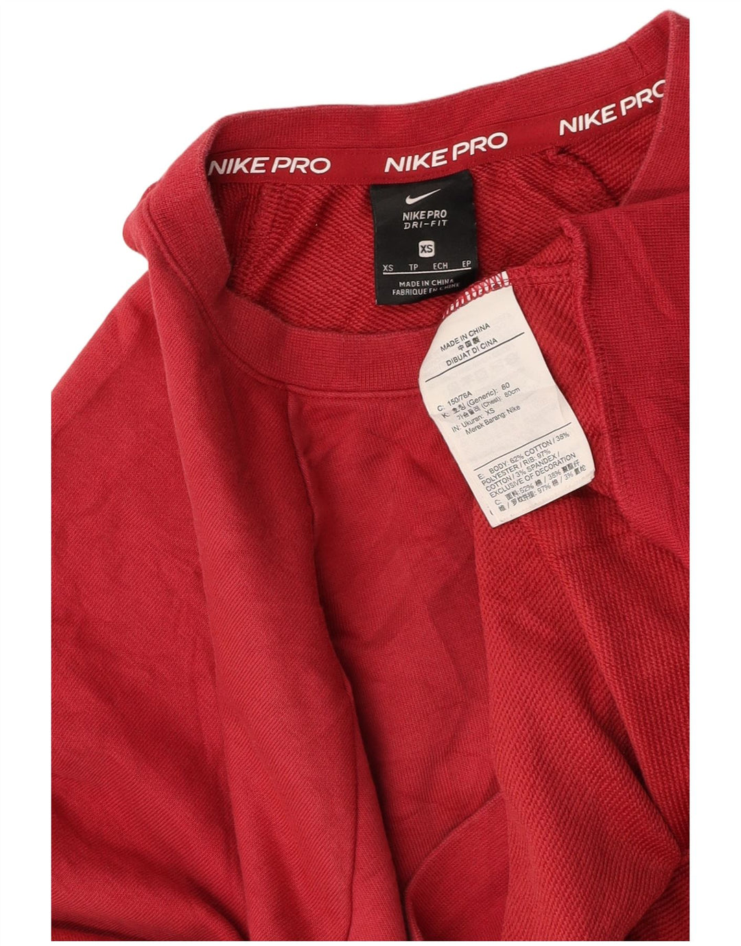 NIKE Γυναικεία φούτερ με γραφικά Crop Jumper UK 6 XS Burgundy