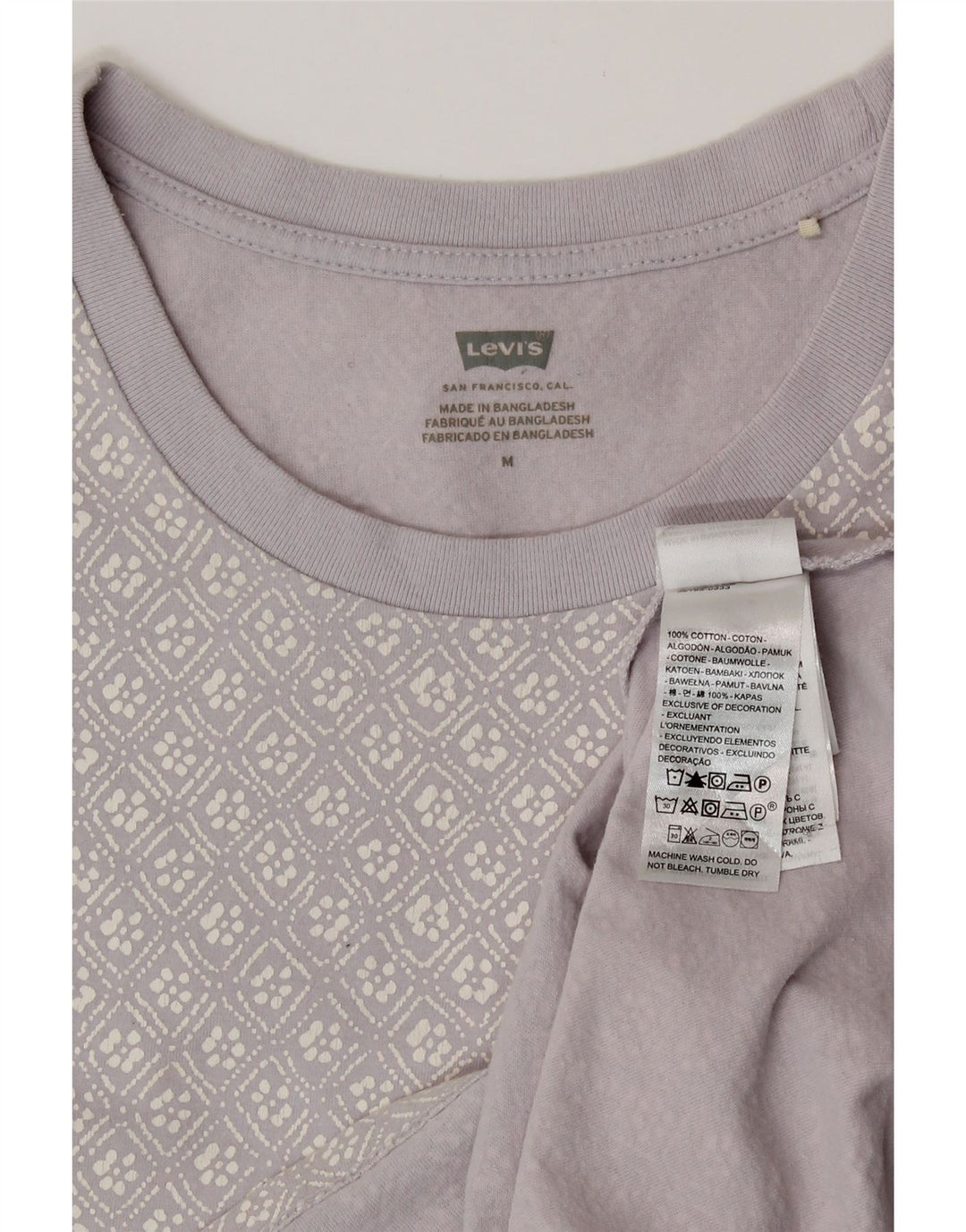 Γυναικείο γραφικό μπλουζάκι Levi's Top UK 14 μεσαίο λιλά γεωμετρικό βαμβάκι