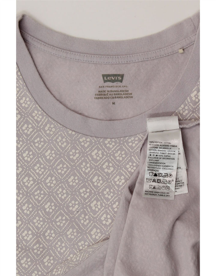 Γυναικείο γραφικό μπλουζάκι Levi's Top UK 14 μεσαίο λιλά γεωμετρικό βαμβάκι