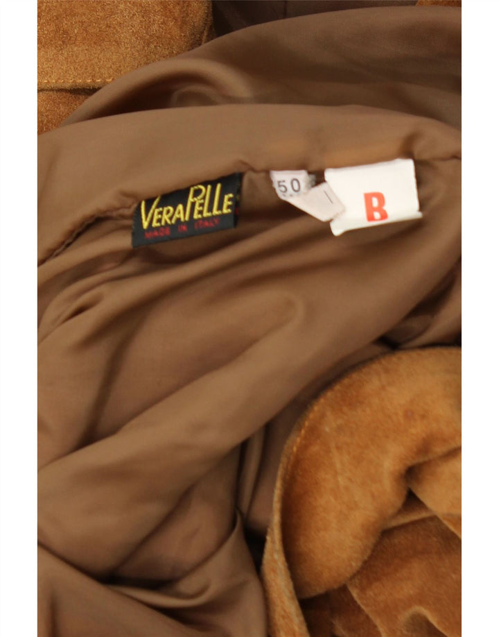 Vintage Ανδρικό Suede Jacket IT 50 Large Beige Leather