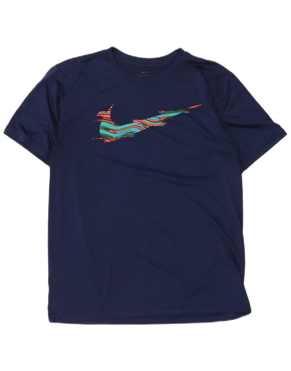Μπλουζάκι γραφικό Nike, ανδρικό Dri Fit, μεγάλο μπλε ναυτικό