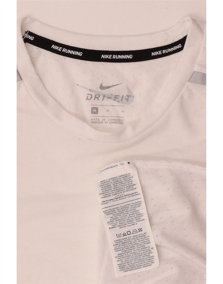 Ανδρικό γραφικό μπλουζάκι Nike Dri Fit, μεσαίο λευκό πολυεστέρας