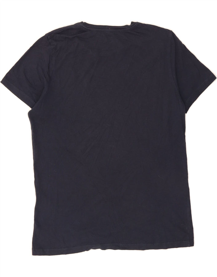 JACK & JONES Mens Graphic T-Shirt Top Medium Navy Blue Cotton Vintage Jack & Jones and Second-Hand Jack & Jones from Messina Hembry 