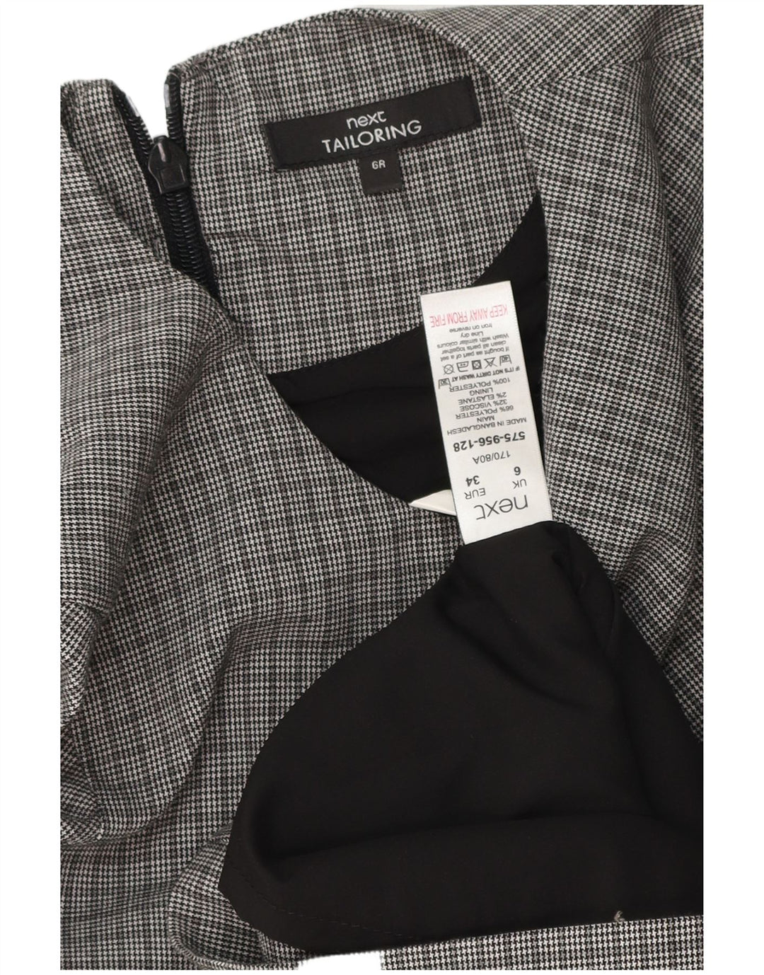 Επόμενο γυναικείο φόρεμα με θήκη UK 6 XS Grey Houndstooth
