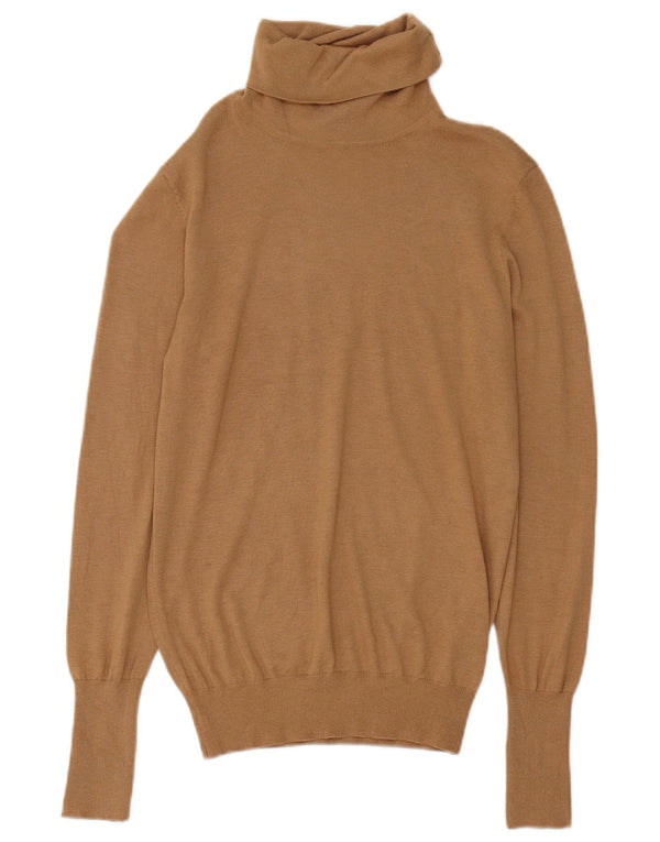 Zara Γυναικείο πουλόβερ με ρολό λαιμόκοψη UK 16 Large Brown Modal