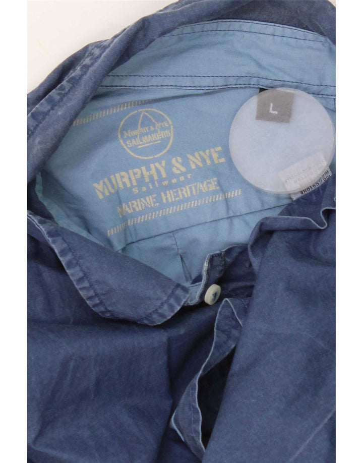 Murphy & Nye Ανδρικό πουκάμισο Marine Heritage Μεγάλο Navy Blue από βαμβάκι