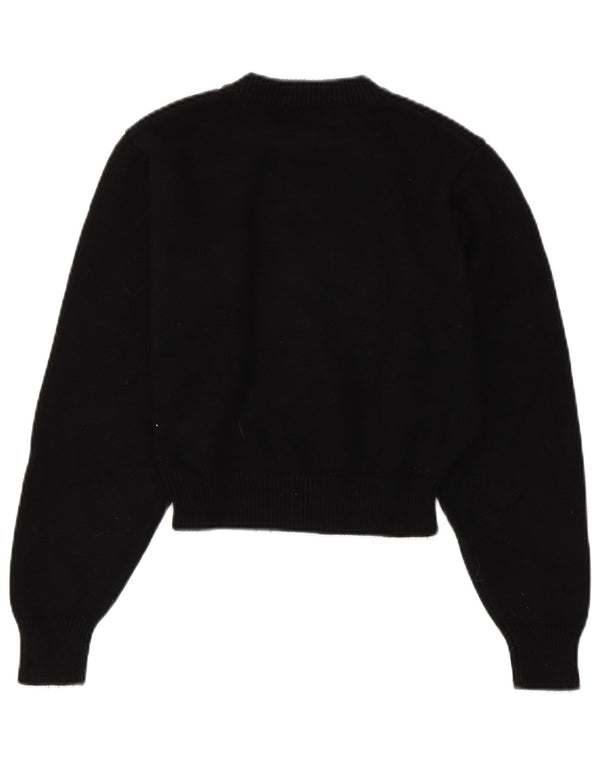 Γυναικείο πουλόβερ ZARA Crop Crew Neck Jumper UK 10 Small Black Viscose