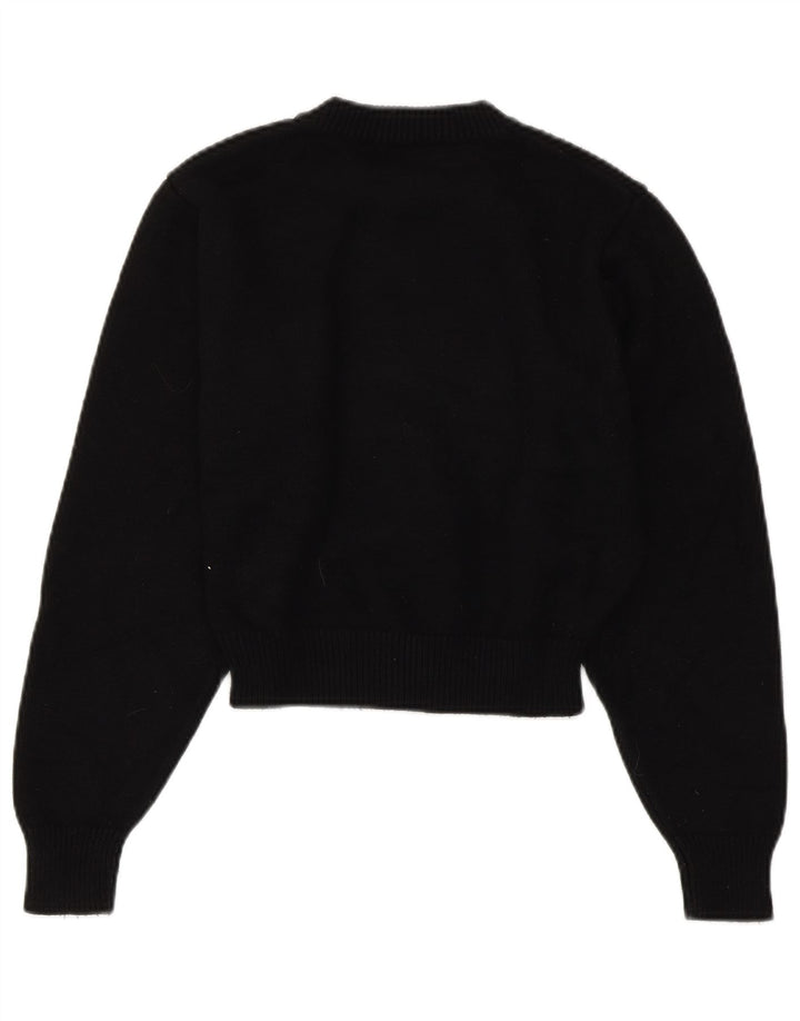 Γυναικείο πουλόβερ ZARA Crop Crew Neck Jumper UK 10 Small Black Viscose