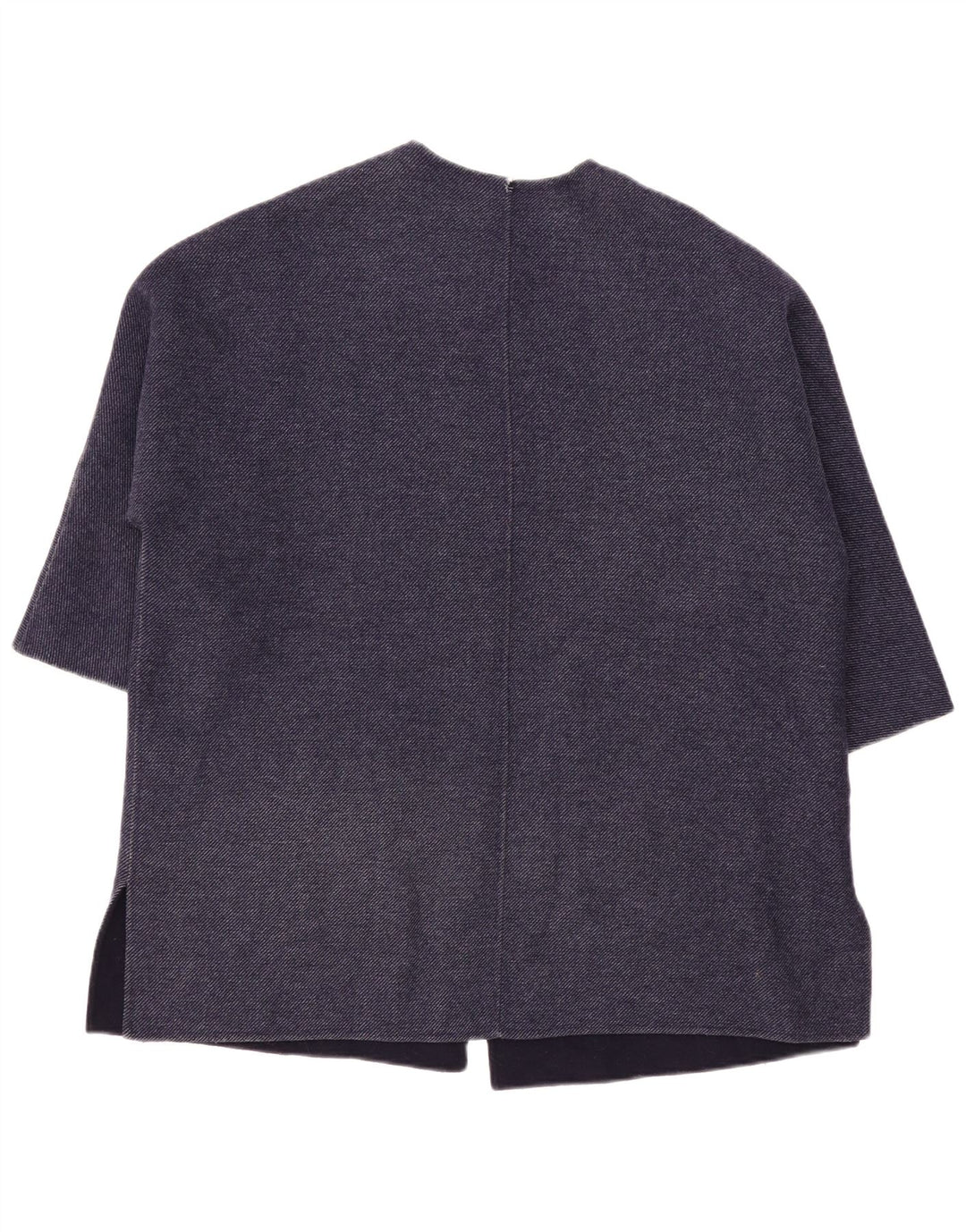 ZARA Γυναικείο πανωφόρι 3/4 μανίκι UK 10 Small Navy Blue Wool