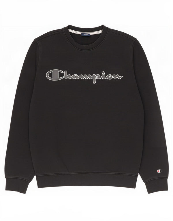 Ανδρικό γραφικό φούτερ Champion Jumper Μικρό μαύρο βαμβακερό