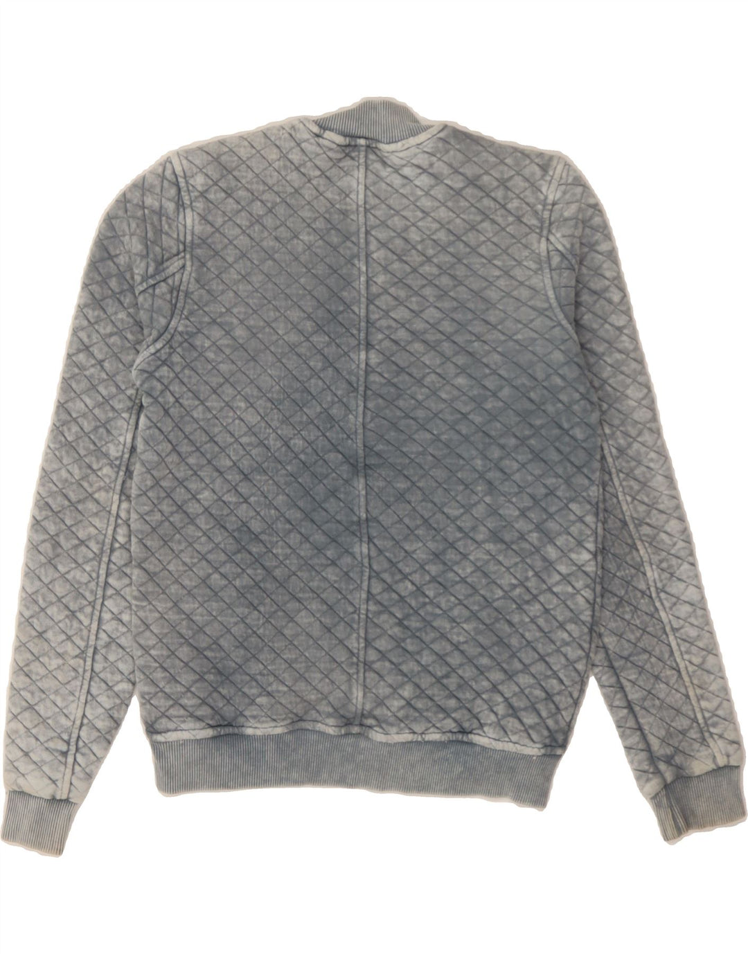 SUPERDRY Womens Bomber Jacket UK 6 XS Blue Argyle/Diamond Cotton Vintage Superdry and Second-Hand Superdry from Messina Hembry 