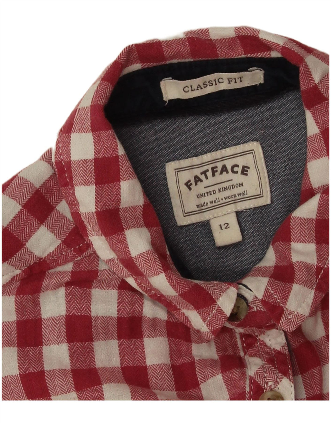 Fat Face Γυναικείο πουκάμισο Classic Fit Flannel UK 12 Medium Red Gingham