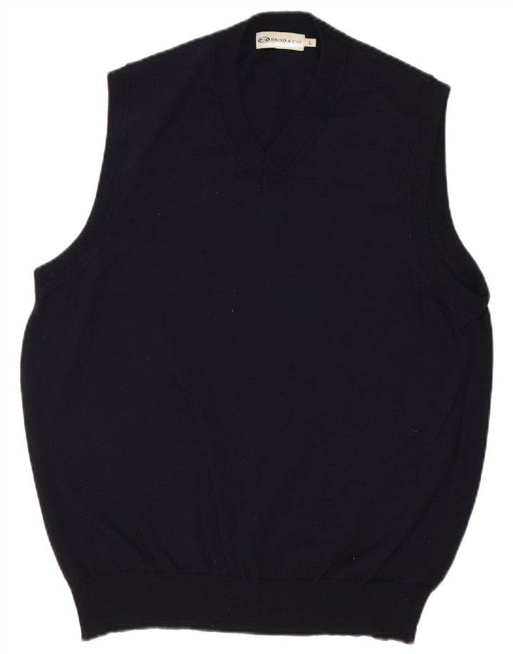 Vintage ανδρικό γιλέκο Tank Top Large Navy Blue Πολυακρυλικό