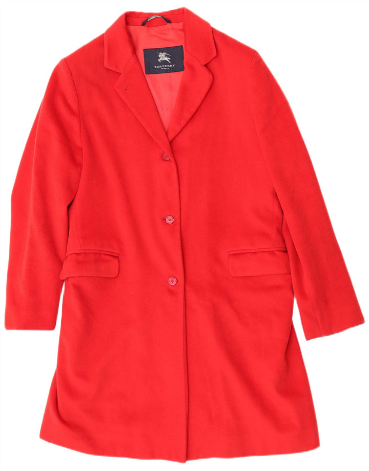 Γυναικείο παλτό Burberry UK 14 Large Red Wool Classic