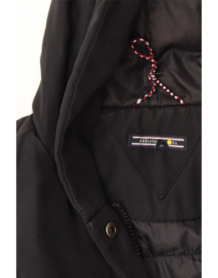 Tommy Hilfiger Girls Hooded Parka Jacket 13-14 Years Black Polyester