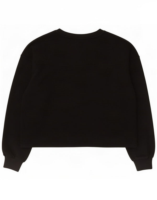 Γυναικείο Γυναικείο Γραφικό Φούτερ Fila Crop Jumper UK 16 Large μαύρο βαμβακερό