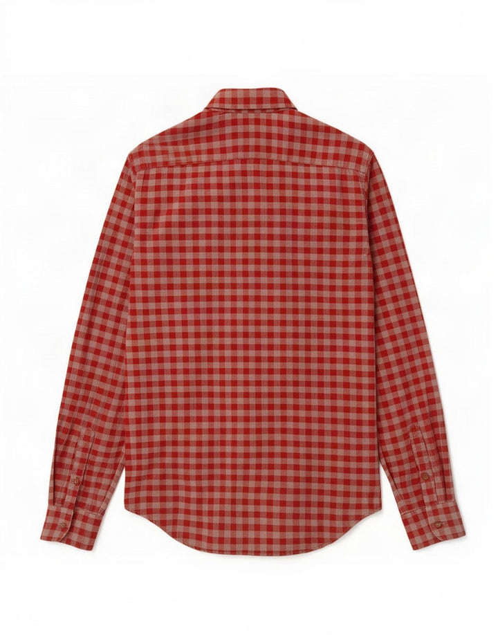 Ανδρικό πουκάμισο Zara Slim Fit Μικρό κόκκινο Gingham βαμβακερό